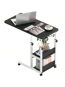 Mesa para Laptop Altura Ajustable con Ruedas, Mesa Lateral Móvil Multifuncional para Hogar y Oficina - Negro - Ver 10