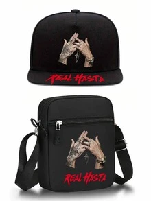1pc Hip Hop Gesture Printed Unisex Streetwear Baseball Cap, Adjustable Sports Hat - Multicolor - View 4