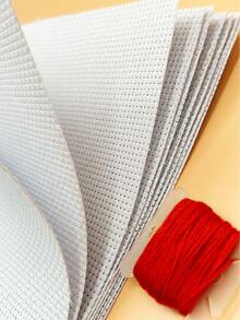 10pcs White Aida Cross Stitch Fabric - 14ct And 11ct Options Available, Clear Grid, For DIY Embroidery, Hand Wash Only - 25*25cm 10 Sheets - View 4