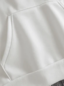 Sudadera blanca con estampado de gato abstracto y detalles florales, ideal para caminatas al aire libre. - Blanco - Ver 3