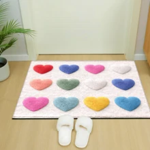 1 قطعة سجادة مطبوعة بنمط قلب ملون، حصيرة صوفية اصطناعية - عالية الامتصاص، سهلة التنظيف، مناسبة لديكور المنزل، المزرعة، المدخل، الداخلي، الغرفة، المطبخ، غرفة الطعام، المكتب المنزلي الصغير، البالوعة، غرفة الغسيل، حصيرة الباب، حصيرة المطبخ، حصيرة مانعة للانزلاق - متعدد الألوان - مشاهدة 5