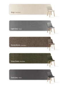 Goeurvant Modern Minimalist Vertical-Stripe Upholstered Dining Chairs With Ergonomic Back & Solid Wood Legs For Living Room, Kitchen, Bedroom - Set Of 2 / Set Of 4 / Set Of 6--Mocha Brown-Chenille - 摩卡棕 - 查看 11
