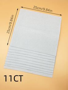 10pcs White Aida Cross Stitch Fabric - 14ct And 11ct Options Available, Clear Grid, For DIY Embroidery, Hand Wash Only - 25*25cm 10 Sheets - View 12