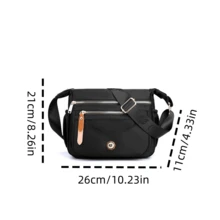 New-Fashion Women's Bag, Large Capacity, Multi-Layer Design, Mom's Casual Traveling Backpack, Fashionable All-Matching Single-Shoulder Messenger Bag, Commuting, Light And Practical - Black - View 9