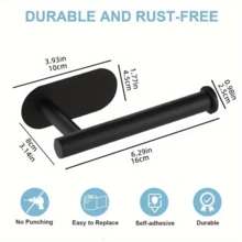 厕纸架，一款可用于6个房间的产品，高品质加厚防锈粘合剂无孔厕纸架，适用于浴室、厨房和卫生间。 - 彩色 - 查看 6