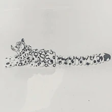 Large 3D Printed Realistic Wild Snow Leopard Figurine Model - Multicolor - View 4