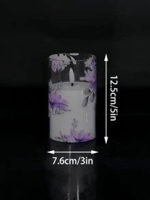 1/2/3pcs Set Flameless Candles With Remote Control And Timer, Flickering LED Candles, Battery Powered LED Purple Flower, Electric Pillar Candles, Realistic Wick, Suitable For Home Gatherings, Weddings, Romance, Love, Holiday Decor, Valentine's Day, Gifts, Candle Warmer - Purple - View 11