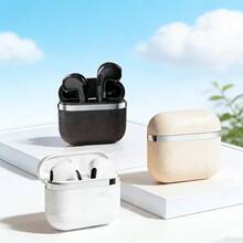 时尚入耳式蓝牙耳机，皮革纹理，小巧设计，超长续航，通用耳机，带麦克风，适用于所有智能手机。 - 彩色 - 查看 1