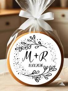 1/12/24/36/48/60 Pcs Customized Wedding Stickers, Round Personalized Couple Name And Date Decals, 6/5/4 Cm Wedding Gift Stickers, Wedding Invitation Seals And Gift Wrapping Labels, Romantic Anniversary And Valentine'S Day Stickers, Self-Adhesive Wedding Celebration Sticker - Regular Model - View 10