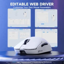 ATTACK SHARK X8PRO 超无线游戏鼠标，PAW3395PRO 传感器，8kHz 轮询率，40K DPI，三模式，博通 52840 MCU 芯片，1亿次点击寿命，500mAh 电池，55g，可编程鼠标，带卷线 - 彩色 - 查看 4