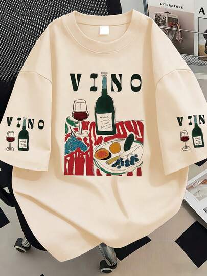 女士休闲印花短袖T恤，街头风，大码女式上衣。女士街头时尚，夏季女式上衣，适合新年、节日、日常穿着、外出、海滩、派对、上学、参加音乐节、度假、通勤等场合。这款圆领短袖T恤可作为送给家人、男朋友、女朋友、朋友的礼物，也是圣诞节、新年礼物的必备单品。