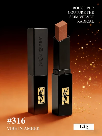 Yves Saint Laurent 纤细唇膏，#316 裸米色，哑光唇膏，#316 色号，滋润，彩妆必备，哑光妆效，持久显色，保湿，旅行装，唇膏，纤细管身设计，旅行装 1.2 克/0.04 盎司