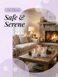 1/2/3pcs Set Flameless Candles With Remote Control And Timer, Flickering LED Candles, Battery Powered LED Purple Flower, Electric Pillar Candles, Realistic Wick, Suitable For Home Gatherings, Weddings, Romance, Love, Holiday Decor, Valentine's Day, Gifts, Candle Warmer - Purple - View 3