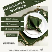 Placemat Kit, Embroidered Placemat, Round/Rectangular Table Placemat And Napkins - Ngà voi hoàng gia - Xem 5