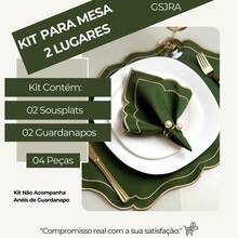 Placemat Kit, Embroidered Placemat, Round/Rectangular Table Placemat And Napkins - Ngà voi hoàng gia - Xem 3