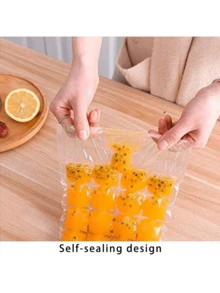 2400 piezas Bolsa de hielo desechable de verano Bandeja de cubitos de hielo sellada Molde de cubitos de hielo transparente para uso doméstico Herramienta de molde de cubitos de hielo de maracuyá - Multicolor - Ver 9