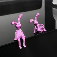 Đồ trang trí cửa gió và bảng điều khiển ô tô 3D sang trọng, hình thỏ tai dài mạ điện kiểu Bắc Âu có keo dán, đồ trang trí cửa gió ô tô dễ thương và thanh lịch, lý tưởng làm quà tặng Ngày Valentine và các ngày lễ cho phái nữ, tượng thỏ kim loại tuyệt đẹp để tô điểm cho xe của bạn, kẹp điều chỉnh chất lượng cao có thể được cố định chắc chắn trên cửa gió và bảng điều khiển. - A - Xem 7