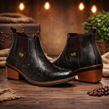 Men's Country Ankle Boots Genuine Leather - Negro - Ver 1