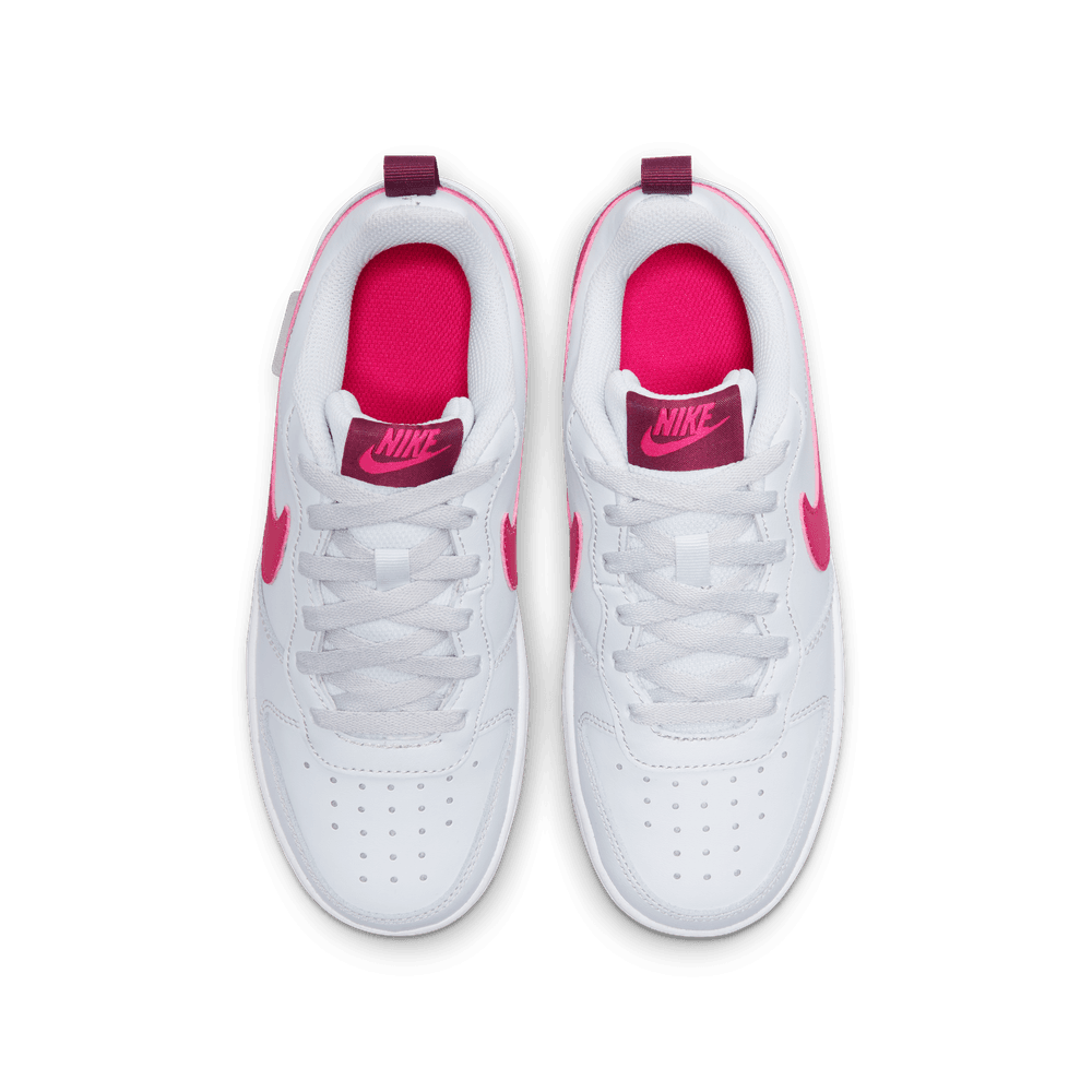 Nike Court Borough Low 2休閒 耐磨 低筒 兒童板鞋 BQ5448-015 - 白色 - 查看 2