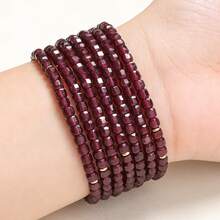 Đá Garnet tự nhiên AAA màu đỏ đậm, chất lượng cao, dạng khối lập phương, dùng làm hạt trang sức DIY, vòng tay, dây chuyền, bông tai tuyệt đẹp, quà tặng cho nam nữ. - Hạt - Xem 5