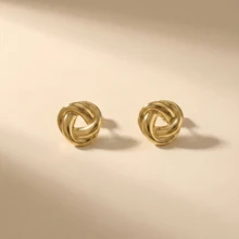 Boucles d'oreilles en or épais Boucles d'oreilles cloutées vintage en or pour femmes Boucles d'oreilles pendantes légères à nœud géométrique Ensemble de bijoux en acier inoxydable pour femmes Accessoires de bikini pour vacances d'été à la plage Vêtements attrayants, accessoires de robes de mariée - Bijoux polyvalents parfaits à porter pendant la natation, le bain, l'exercice, idéaux pour la Saint-Valentin, l'anniversaire, la fête des mères et les surprises de vacances. - Doré - Voir 10