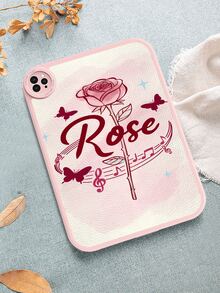 1pc Valentine's Day Special: Pink Romantic Rose Style Shockproof Tablet Protective Case Fit For Huawei MatePad 10.4 Inch, Built-In 360 Degree Thick Anti-Drop Leather 10.2 Inch Tablet Protective Case - Multicolor - View 1