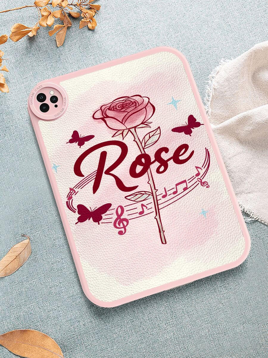 1pc Valentine's Day Special: Pink Romantic Rose Style Shockproof Tablet Protective Case Fit For Huawei MatePad 10.4 Inch, Built-In 360 Degree Thick Anti-Drop Leather 10.2 Inch Tablet Protective Case - Multicolor - View 1