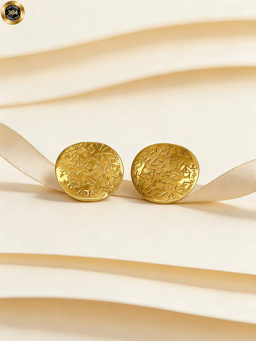 Exaggerated Creative Personalized Ear Studs With Asymmetrical Geometric Mirror Surface, Fashionable - Multicolor - View 1
