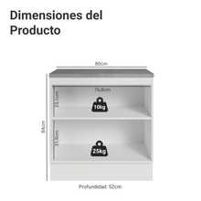 Gabinete Bajo Cocina Madesa Vik 80cm Con Encimera BV - Blanco y Verde - Ver 2