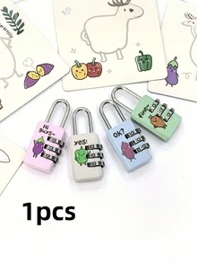 1个3位密码锁，行李密码锁，钢缆密码锁，小型密码锁套装，数字密码组合挂锁，行李金属密码锁，迷你防盗抽屉锁五金件 - 彩色 - 查看 4