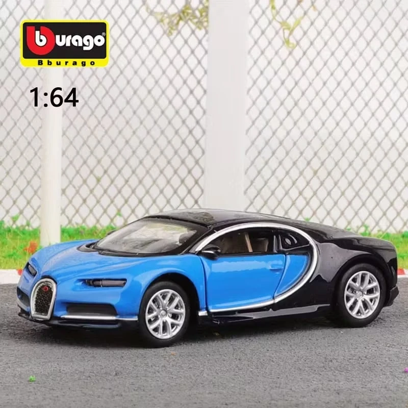 BURAGO Simulation 1:64 Alloy For Bugatti CHIRON Car Model Youngsters's Toy Car Ornament Sliding Car Model Toy Birthday Gift - Blue - View 1