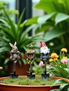 户外花园装饰雕像，带铲子的青蛙摆件，户外动物摆件，树脂雕像，植物装饰景观树脂雕塑礼品艺术配件动物装饰，适用于庭院草坪露台户外后院家居花盆、农场、阳台、客厅、办公室等场所。 - 動物 - 查看 3