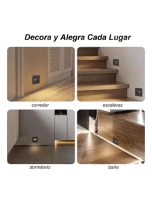 4 Piezas Luz Solar para Exteriores, Luces Solares para Jardín, Luces LED de Paisaje , Luz De Pared Solar Para Exteriores,Impermeables y Duraderas, Adecuadas para Decorativas para Paredes y Escalones. (Rectángulo) 4lampara Led Escalera Pared Cortesía Empotrable Foco 3w Ip65 - negro - Ver 6