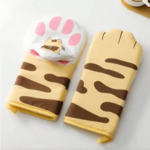 1pc Microwave Oven Glove, Cute Cat Paw Pattern, Oven Mitt, Heat Resistant Non-Slip, Baking Kitchen Supplies, Holiday Party Kitchen Utensils And Equipment, Household Kitchen Essential, Easy Storage And Organization - Multicolor - View 6