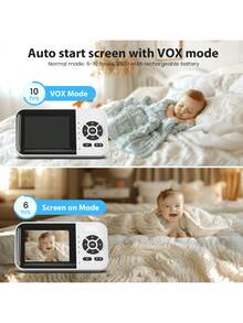 Smart Baby Monitor With 1 Cameras And Audio,App,Long Range,Night Vision,Temperature Sensor,2 Way Talk, Feeding Clock And Lullabies,Home Use - 白色 1 camera - 查看 5