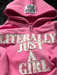 Y2K Zip-Up Hoodie, Harajuku Gothic Pattern Hoodie, StreetStyle Jacket, Loose Sweatshirt For Fall, Winter Clothing  Casual    Polyester    Pocket    Daily - 粉色 - 查看 2
