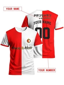 25/26 Home Jersey Customized Men's Football/Soccer Jersey, Crew Neck Comfortable Sports Shirt, Soft & Lightweight Personalized Football/Soccer Tee, Suitable For Football Training, Casual Wear, And Gift - Red and White - View 10