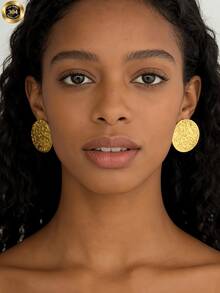 Exaggerated Creative Personalized Ear Studs With Asymmetrical Geometric Mirror Surface, Fashionable - Multicolor - View 2