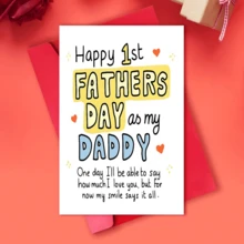 Thiệp chúc mừng Ngày của Cha đầu tiên, Thiệp chúc mừng Ngày của Mẹ dành cho người cha/mẹ mới - "Chúc mừng Ngày của Cha đầu tiên với tư cách là bố của con", "Chúc mừng Ngày của Mẹ đầu tiên với tư cách là mẹ của con", Thiệp chúc mừng độc đáo cho ngày đầu tiên làm cha, Thiệp chúc mừng người cha/mẹ tuyệt vời nhất, Thiệp quà tặng Ngày của Cha/Ngày của Mẹ. - Một kích cỡ phù hợp cho tất cả - Xem 4