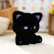 1pc Cute Plush Doll Sitting Pose Cartoon Cat Stuffed Animal Doll, Emo Style Small Cat Doll Gift For Friends - Multicolor - View 3