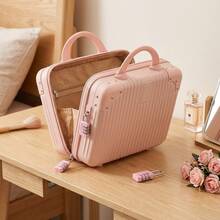 14英寸复古手提行李箱，迷你旅行箱，轻便密码盒，旅行收纳包，粉色化妆包，蝴蝶贴纸，送给女孩的理想礼物，创意生日礼物，个性化礼物，趣味礼物，送给妈妈的礼物，友谊礼物，适用于客厅、卧室、家居收纳、厨房、宿舍、办公室、储物 - 彩色 - 查看 4