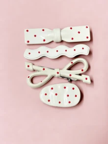 8 Styles Women's Hair Clips, Including Cute Polka Dot Bow Hair Clips Suitable For Fixing Bangs Or Forehead, Claw Clip Styles, Ideal For Everyday Wear, Hair Accessories For Women - Multicolor - View 9