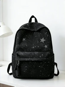 1个多色校园背包，笔记本电脑包，办公通勤包，韩版多功能学生单肩包，斜挎包，返校季必备，日常休闲时尚背包，灯芯绒材质，带拉链，可调节肩带，容量适合携带铅笔盒等日常必需品 - A - 查看 11