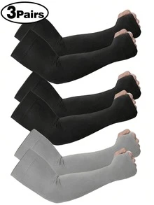 1/3 Pairs Unisex Compression Arm Sleeves, Arm Covers For Work, Protective Sleeves, Suitable For Teenage Girls, School Halloween - Multicolor - View 13