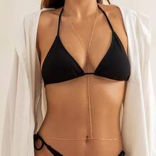 New Style Minimalist Sexy Rhinestone Body Chain Alloy Shell Pendant Metal Chain Waist Chain - Gold - View 10