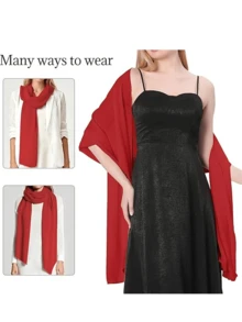 Chiffon Shawl Scarf Suitable For Bride Wedding Party Evening Dress And Special Occasion Attire - Red - View 4