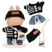 Sweater & Jeans Set, For LABUBU, Paired With Fashionable Headband, Glasses, Bag, Stylish Accessories, Merchandise, Birthday/Holiday Gift (Excluding Plush Doll, Only Clothes & Accessories) - Multicolor - View 9