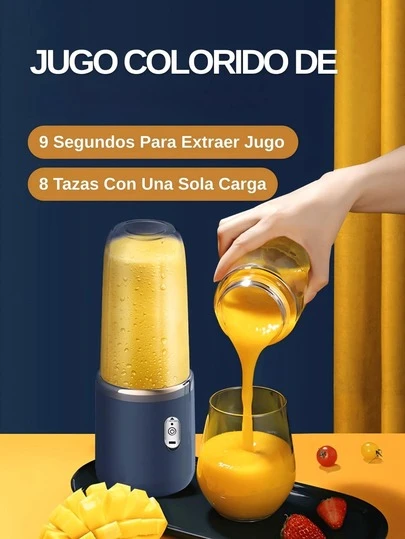 1pc 400ml Wireless Portable Electric Blender With USB Charging Port, Mini Fruit Juice Mixer With 6 Blades And Double-Layer Cup, Suitable For Home Or Outdoor Food Processing, Ideal For Vegetable/Fruit Juice And Milkshake Making