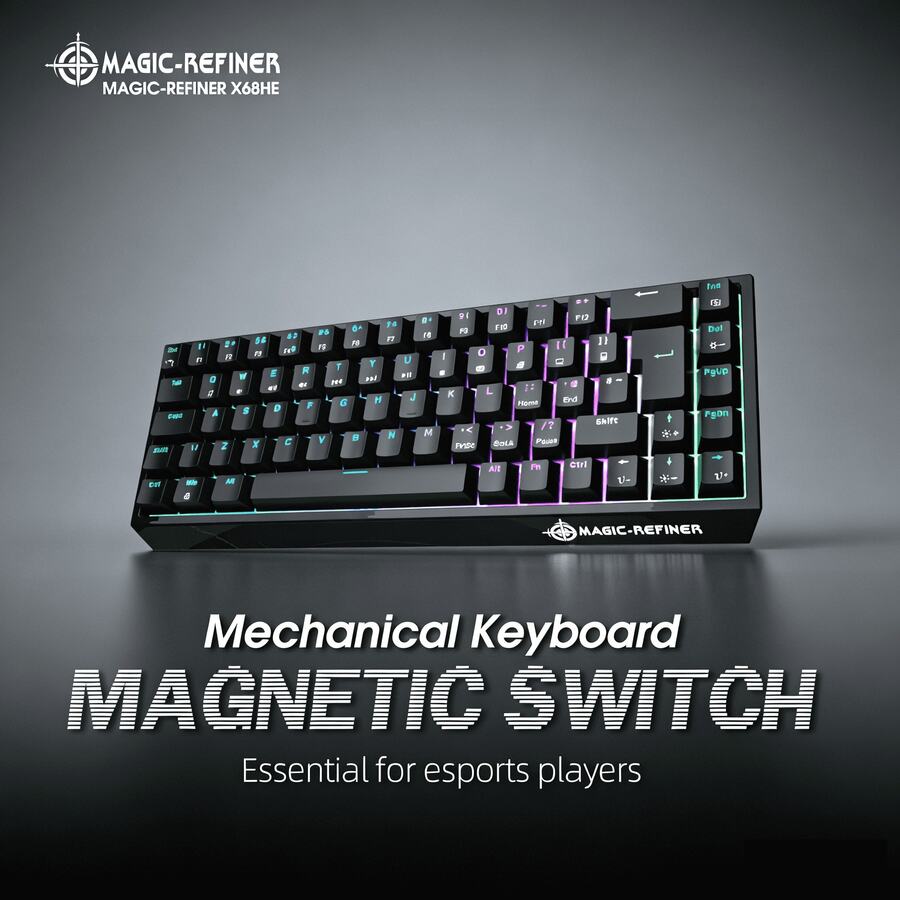 Bàn phím cơ MAGIC-REFINER X68HE, cảm biến Hall kích hoạt nhanh, tốc độ phản hồi 8K 0.125ms, bố cục 60% kiểu Anh, đèn RGB có thể thay nóng, được thiết kế dành cho game thủ. - Nhiều màu - Xem 1