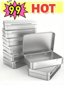 1/4/6pcs Flip-Top Metal Tin Boxes, Portable Mini Storage Containers With Solid Hinge Lids, Suitable For Storing Pushpins, Beads, Earrings, Jewelry And Craft Supplies, Great Back-To-School Gift For Women - Multicolor - View 1